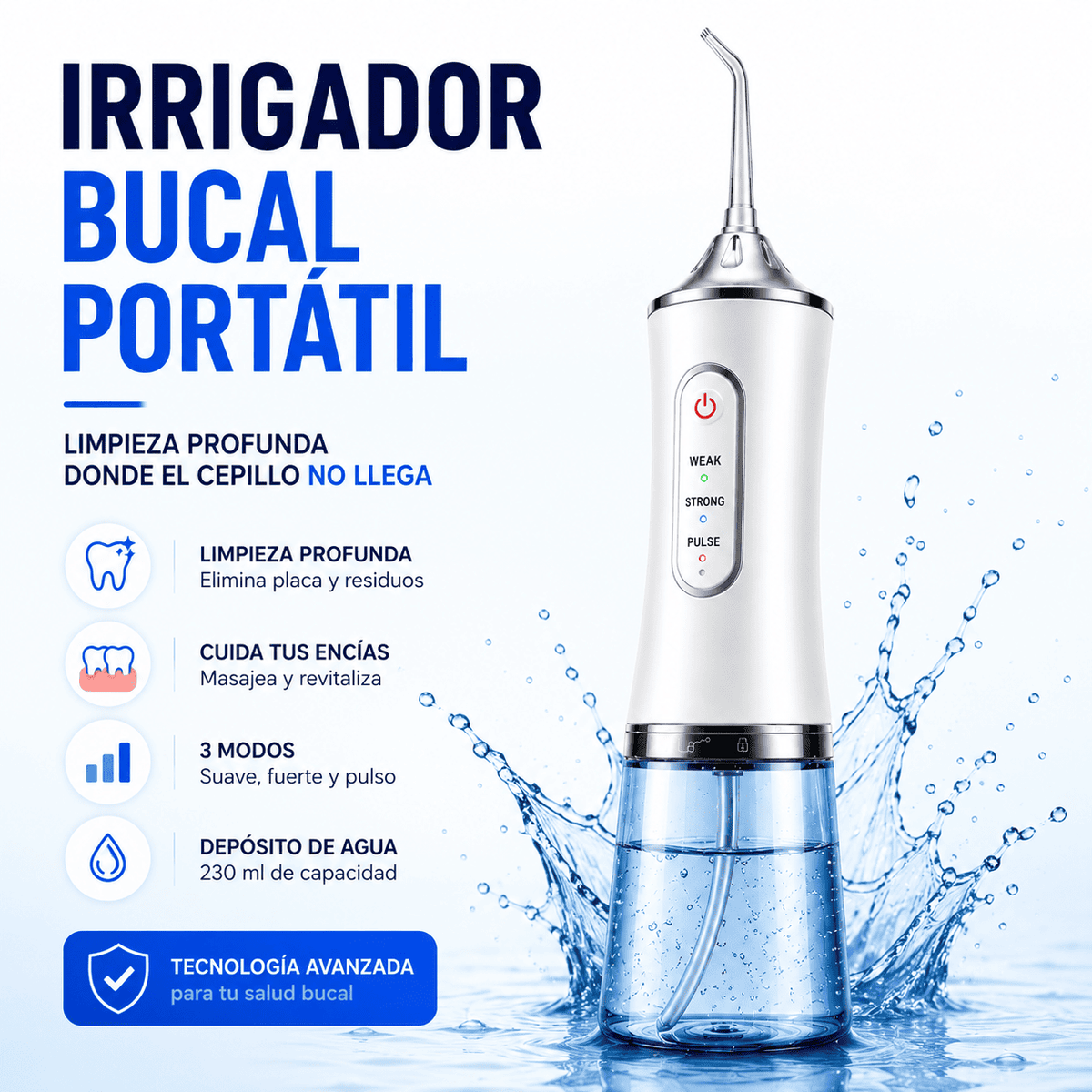 🦷 Limpieza profunda en segundos, con el Irrigador Bucal
