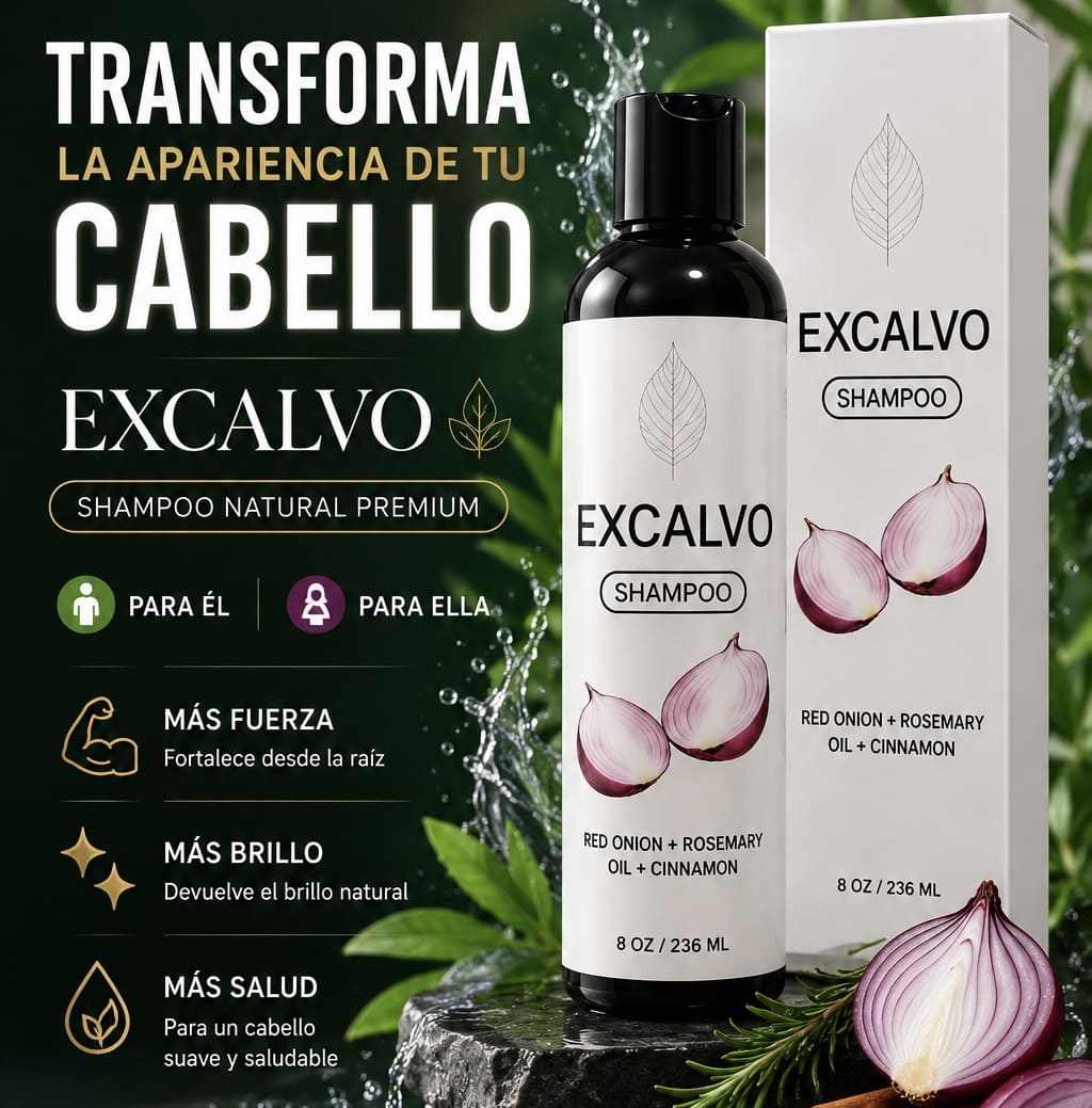 Shampoo Excalvo- Detiene la caida de cabello